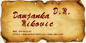 Damjanka Miković vizit kartica